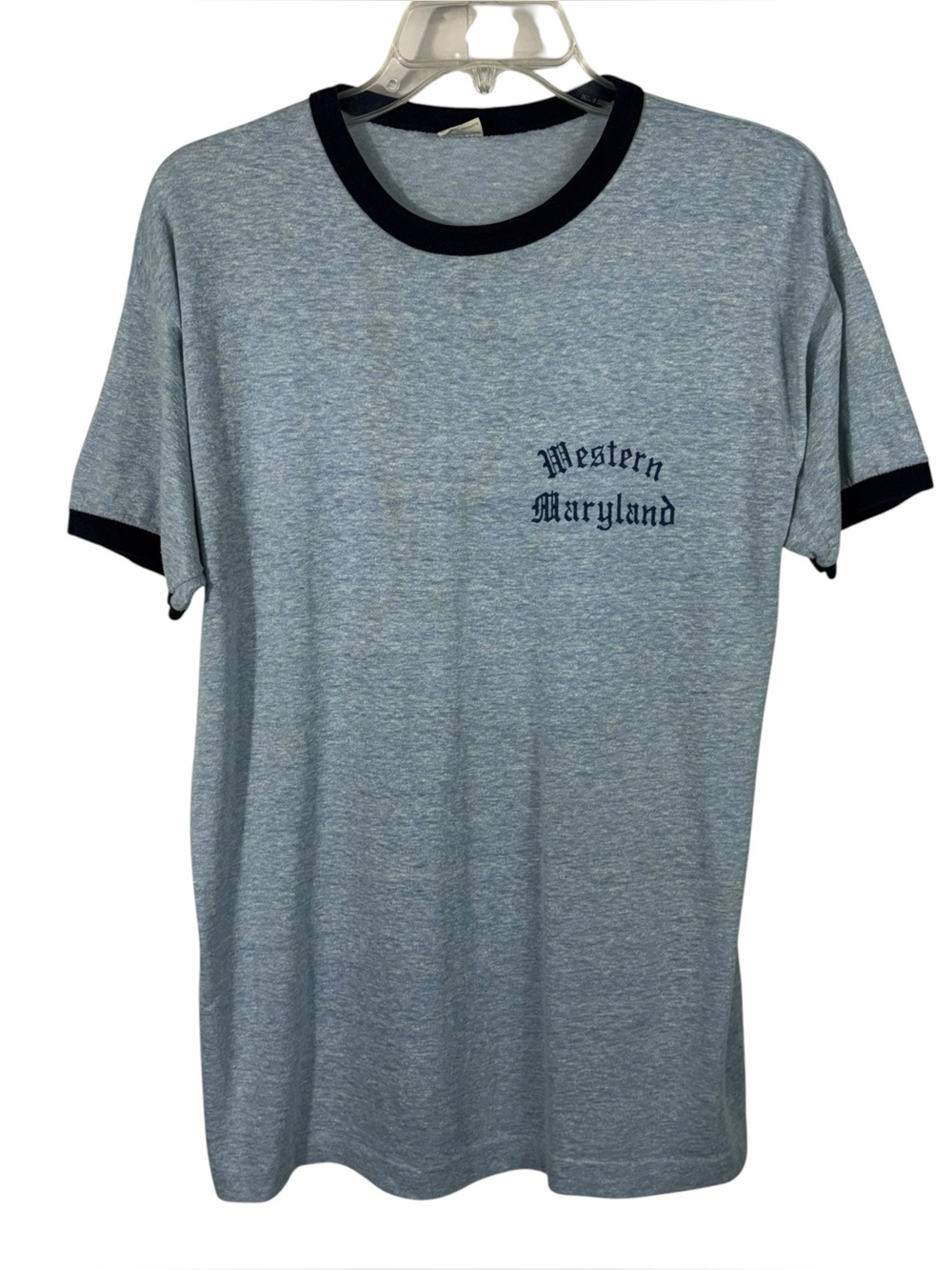 Vintage 70s Western Maryland Raglan USA Made Tee College Collegiate 50/50 XL